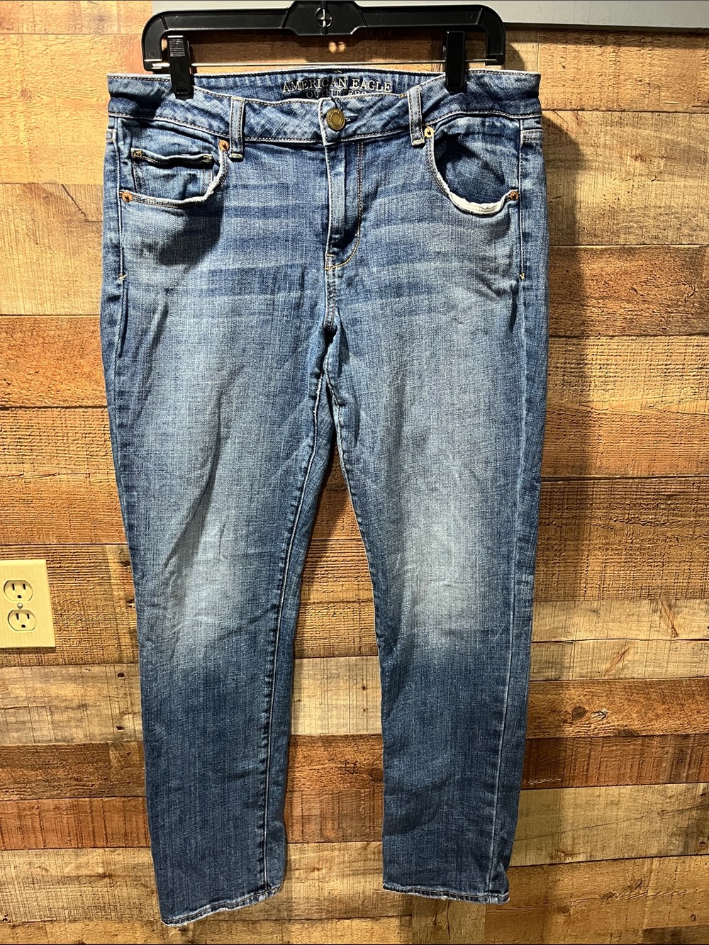 American Eagle Outfitters Skinny Stretch Leg Blue Denim Jeans women's size 14